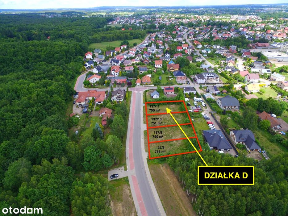 Działka D | 750 m² | Dom, usługi lub inwestycja | MPZP | KOŚCIERZYNA - Widok 3