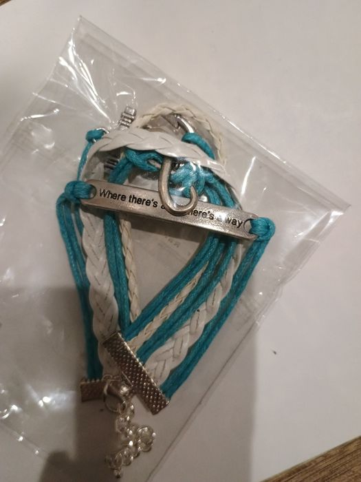 Bransoletka biało-niebieska