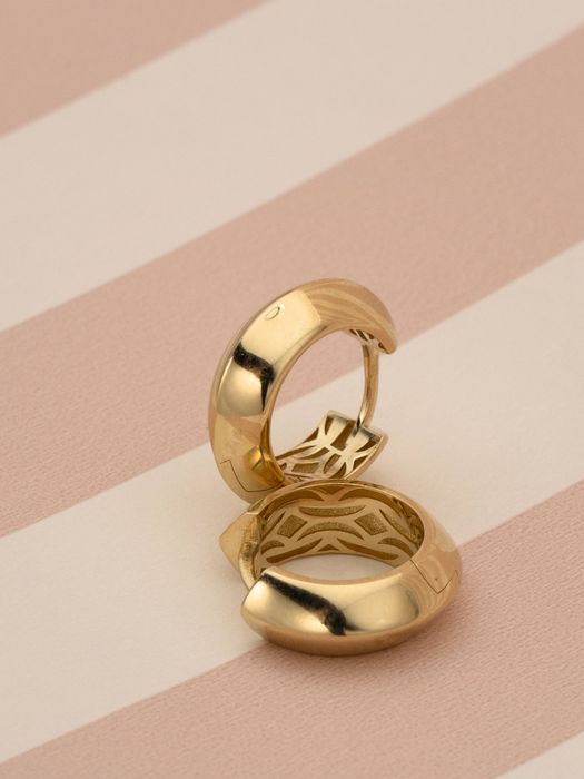 Złote kolczyki 585 kółka szerokie gładkie, duże koła, nowe 14K