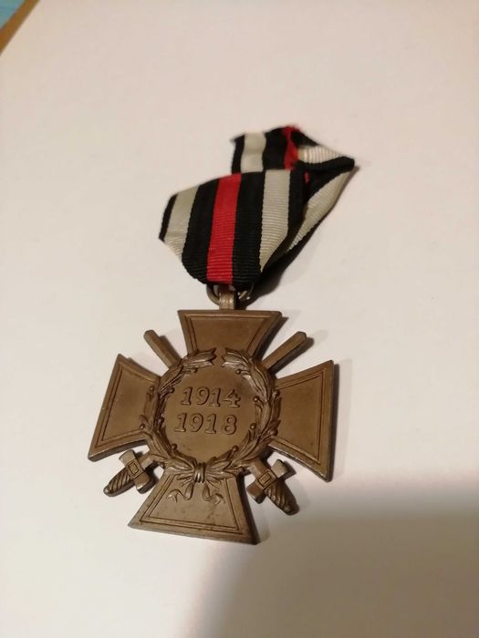 Lote Medalhas Cruz Honra+Cruz Ferro 2cl+Documento 1914-18 WW1 Alemanha
