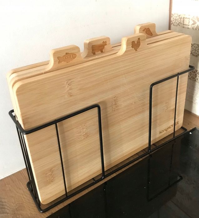 DARMOWA WYSYŁKA NoWY Zestaw Desek do Krojenia W Stojaku Deska