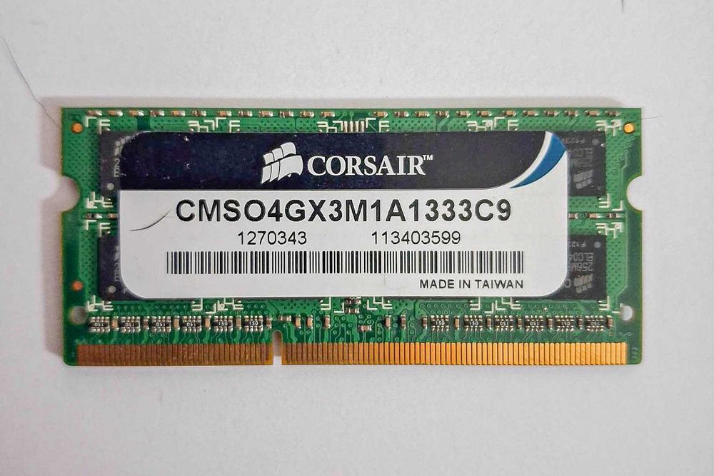 Pamięć RAM DDR3 Corsair 4 GB, SODIMM, Model: CMSO4GX3M1A1333C9