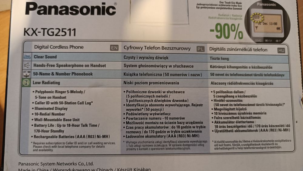 Telefon stacjonarny PANASONIC