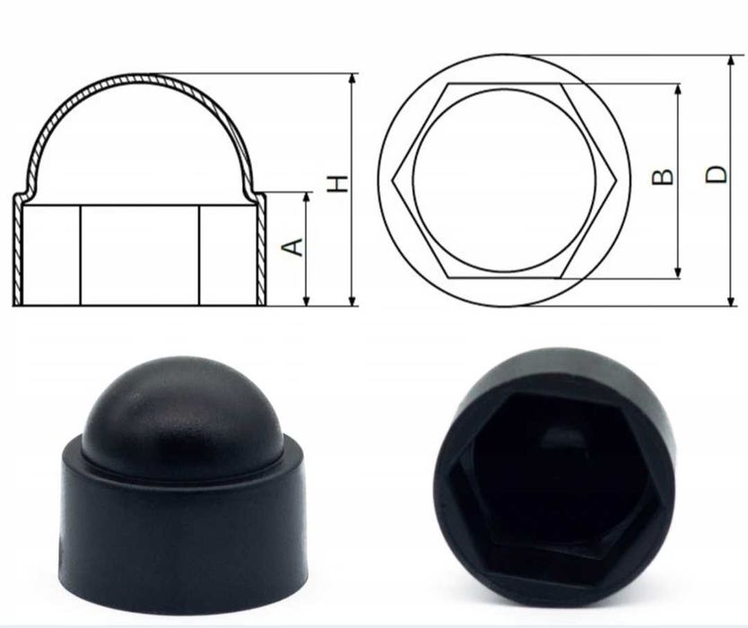 1000x Zaślepka na śruby M8/13 maskownica kołpak