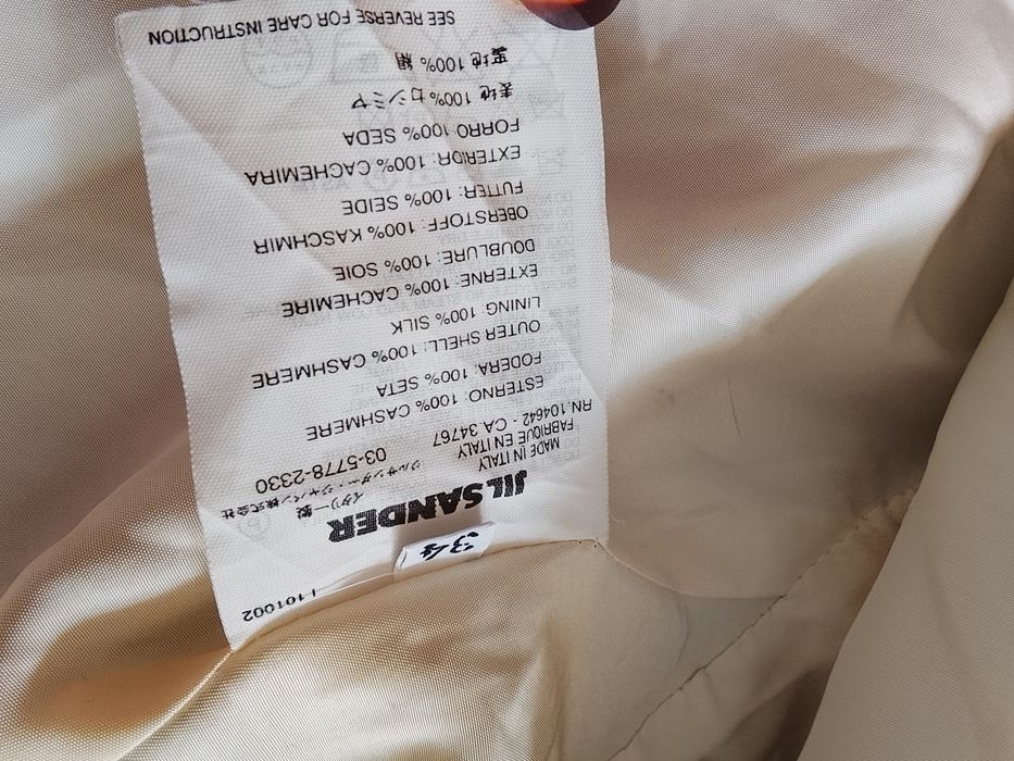 Jil Sander oryginalna marynarka XS kaszmir