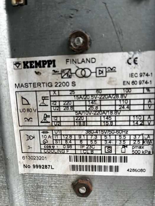 KEMPPI Master Tig MMA 2200s - 220A