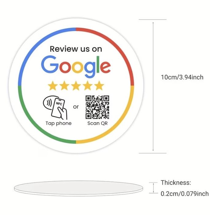 Placa NFC + QR Code para Avaliações Google – Receba Mais Reviews