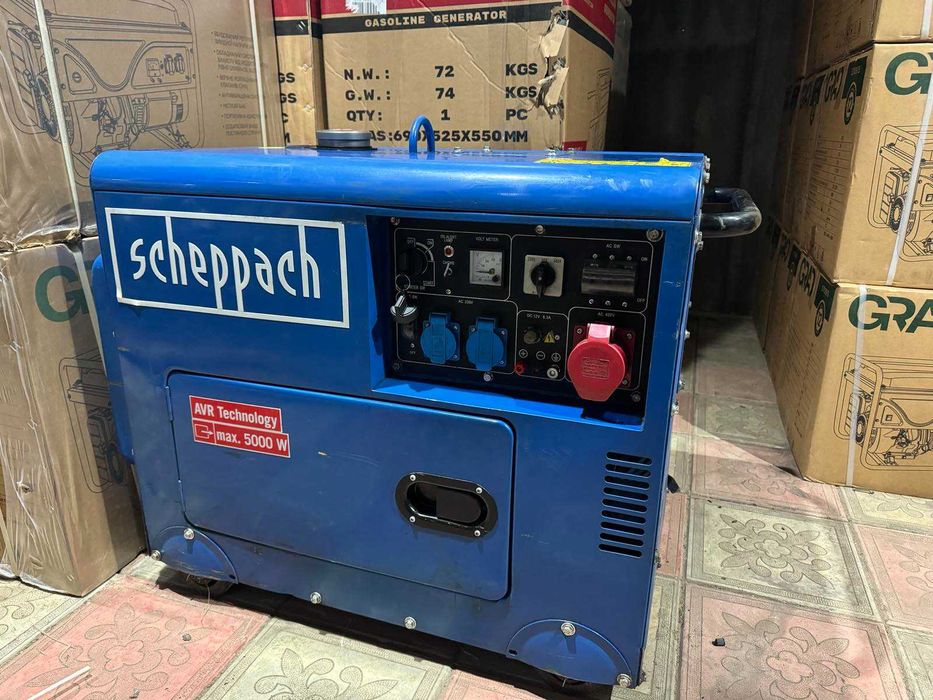 Дизельний генератор в кожухе Scheppach SG5200D Хороше качество Харьков