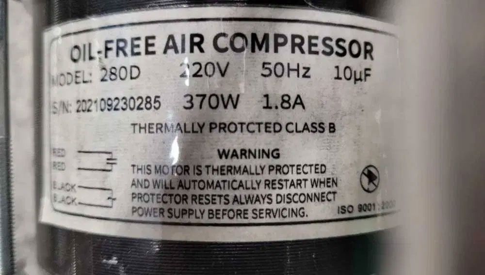 Nowa sprężarka bezolejowa, Kompresor bezolejowy pompa powietrza silnik