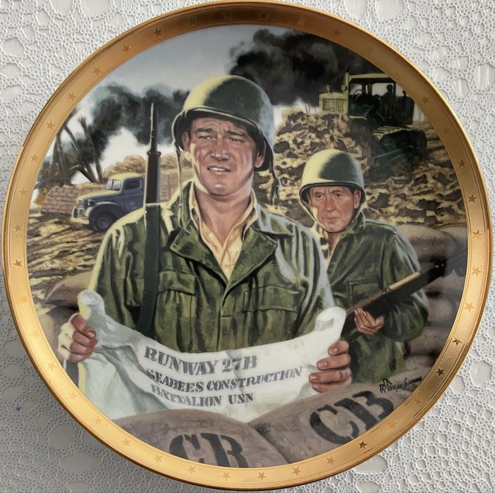 Talerz Kolekcjonerski Franklin Mint John Wayne „Bravery Under Fire” li