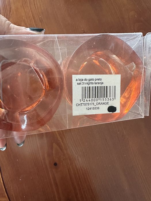 Conjunto suporte 3 velas Gato Preto