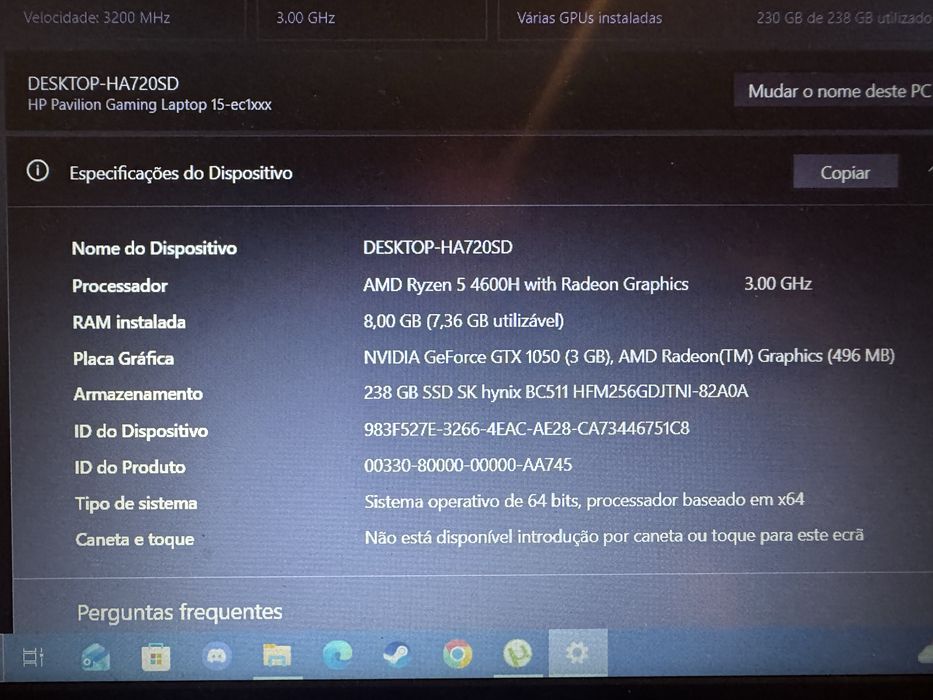 Portátil gaming hp