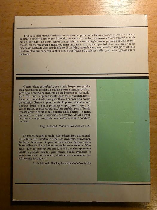 Livro "Introdução à Leitura das Viagens na Minha Terra"