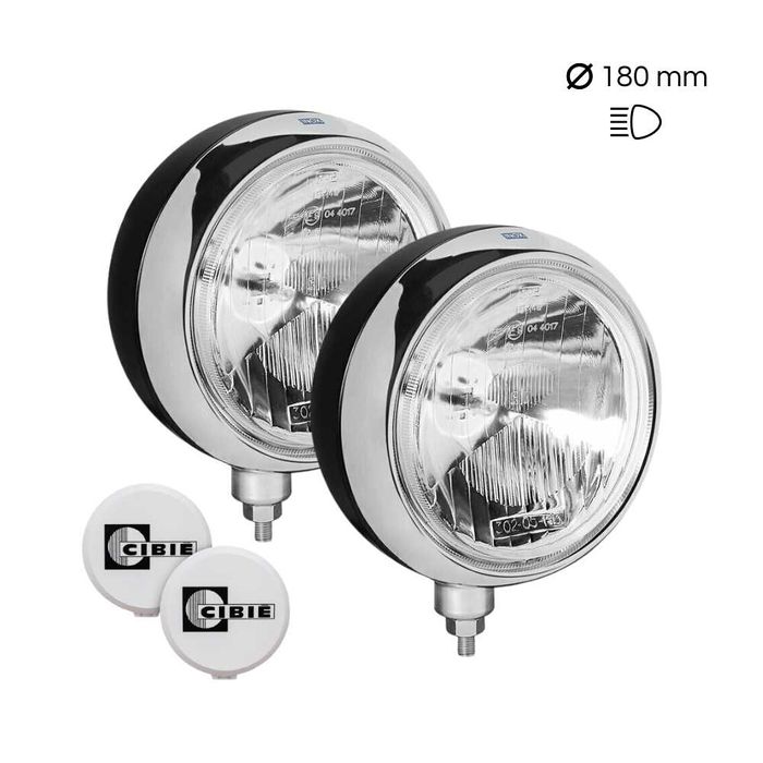 Faróis de longo alcance + capas Cibié