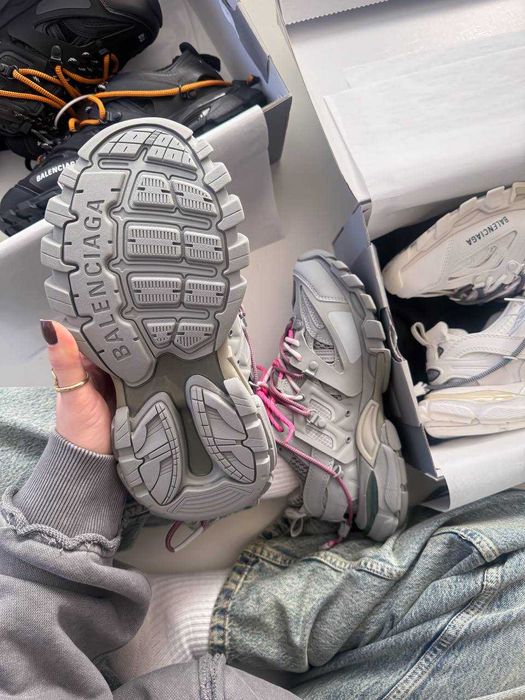 Кросівки Balenciaga Track Trail Laces WMNS Grey Pink / кроси Баленсіаг