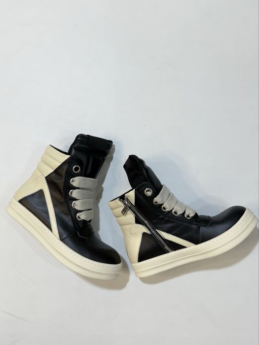 кеды Rick Owens Geobasket Jumbo Lace Black/Milk DRKSHDW Shoes 41 42