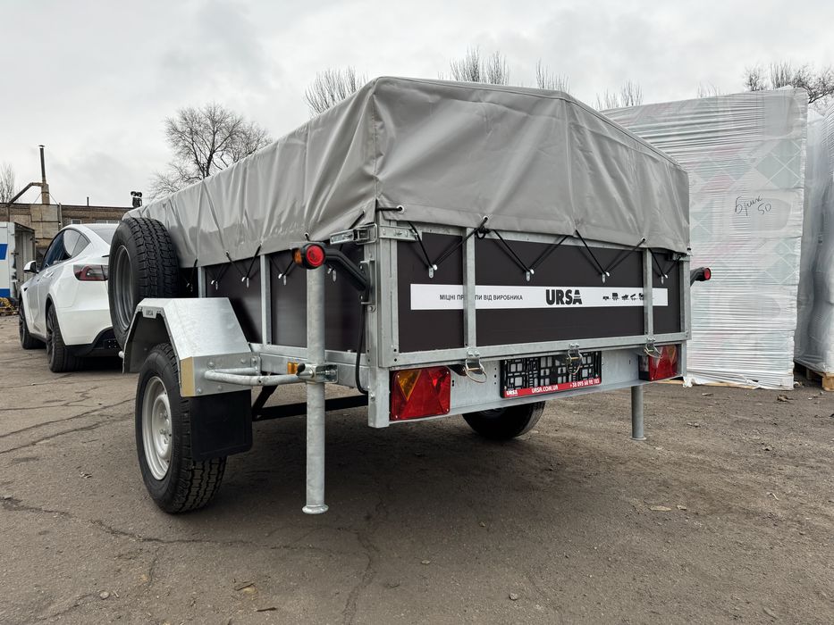 Оцинкований, посилений, бортовий одновісний причіп Ursa, Урса