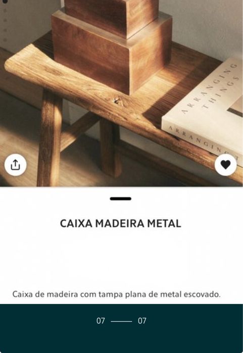Caixa Madeira Metal Zara Home NOVO