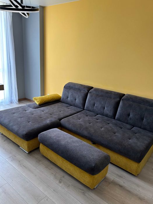 Диван для вітальні розкладний + банкетка
