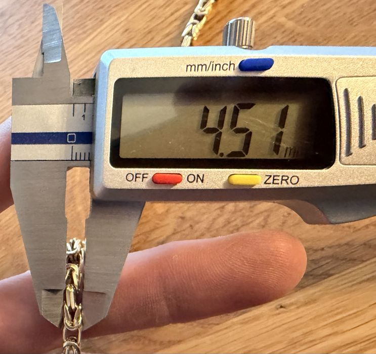 Łańcuszek złoty pr. 585 14K splot  królewski pełny