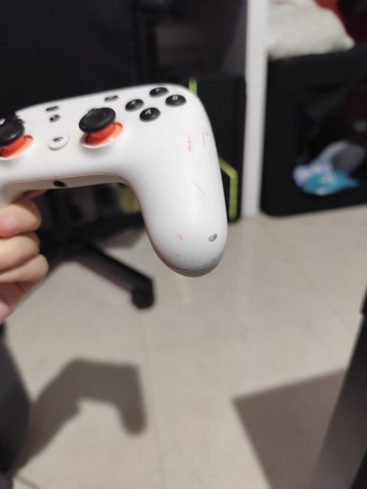 Controle sem fio Bluetooth PC branco, Google Stadia