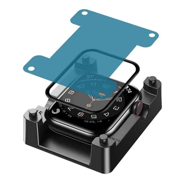 2x szkło hybrydowe Apple Watch 41mm + Aplikator, czarna ramka