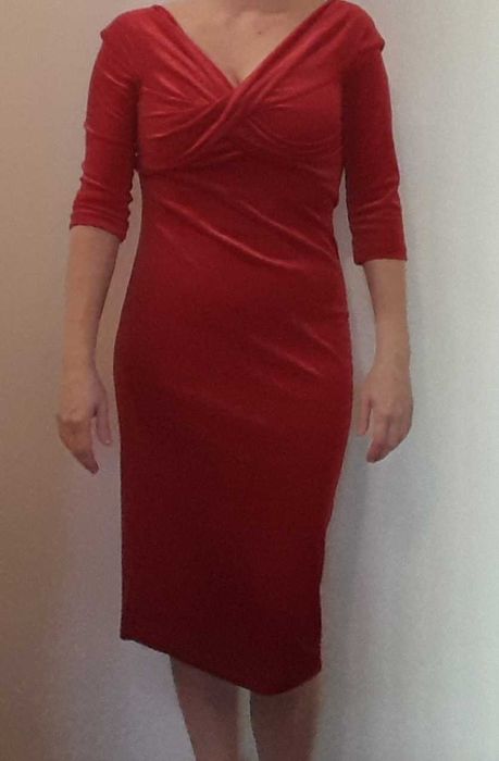 Vestido Veludo Vermelho [Zara]