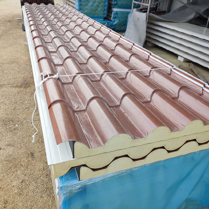 Painel sandwich de cobertura imitação telha lusa 40mm (Nacional CE)