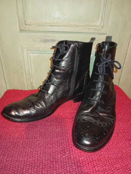 Buty za kostkę, sztyblety, skóra naturalna, 37