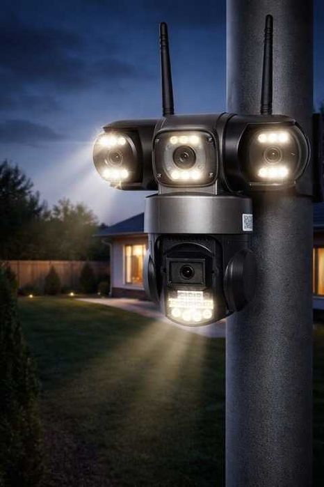 3 OBIEKTYWY Zestaw Kamera WiFi 6MP obrotowa zewnętrzna detekcja zoom