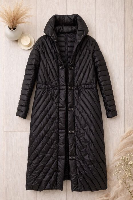 Kurtka puchowa z kapturem i ściągaczem w pasie Ochnik