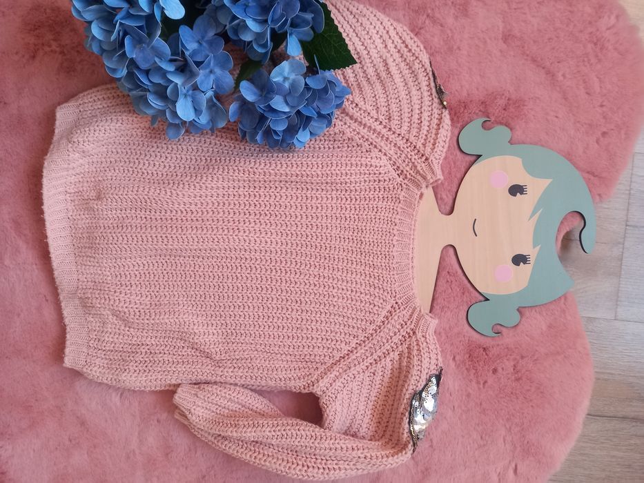 ZK Sweter sweterek 6 lat 116 cm Made in Italy skrzydła cekiny