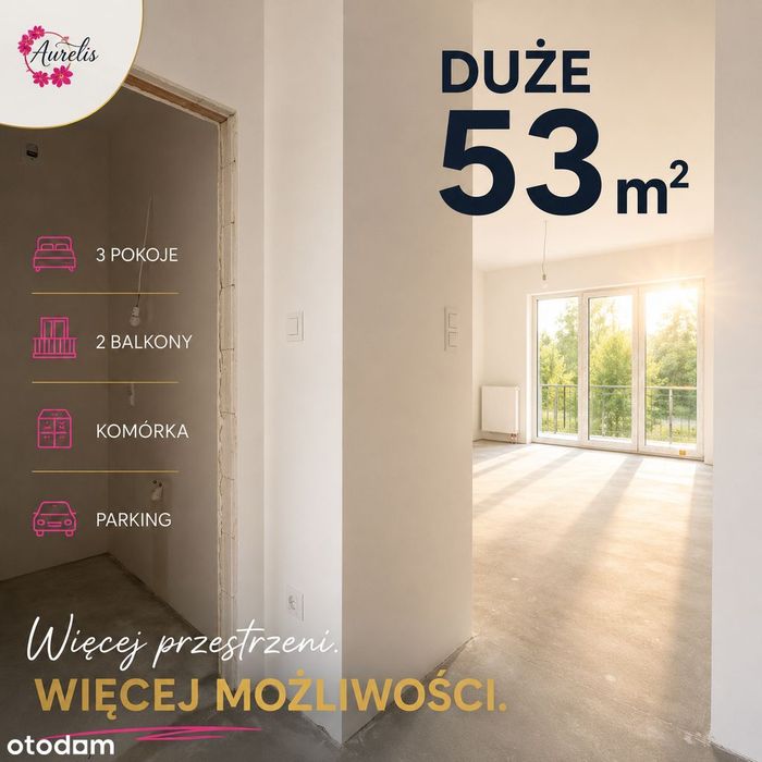 3 pokoje z balkonem