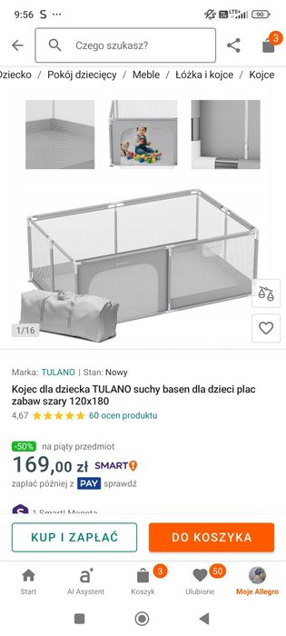 Kojec dla dziecka TULANO 120x180