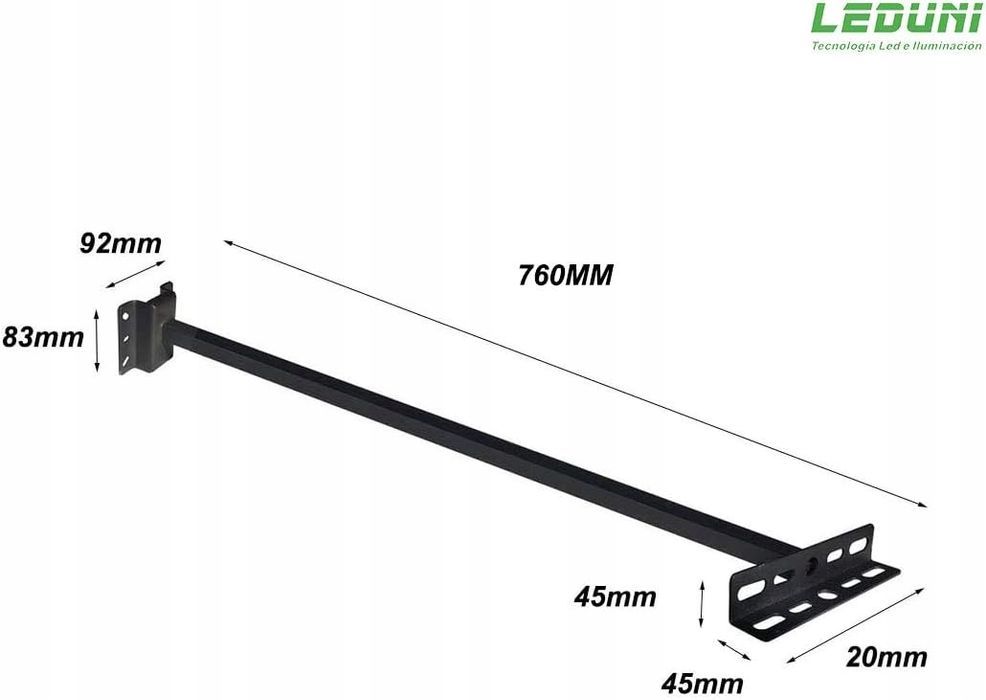 uchwyt do montażu reflektorów leduni 70cm czarny stalowy zestaw śrub