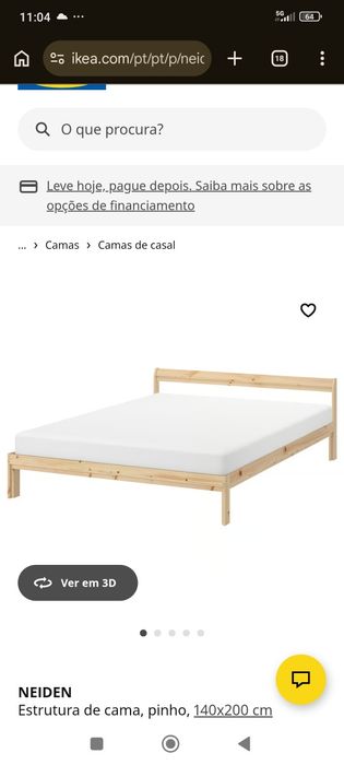 Cama casal com estrado e colchão