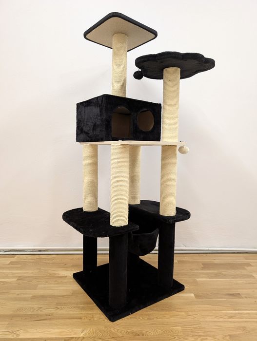 La Digue III Drapak Dla Kota Czarny 69x69x163cm DUŻY ZMODYFIKOWANY UŻY