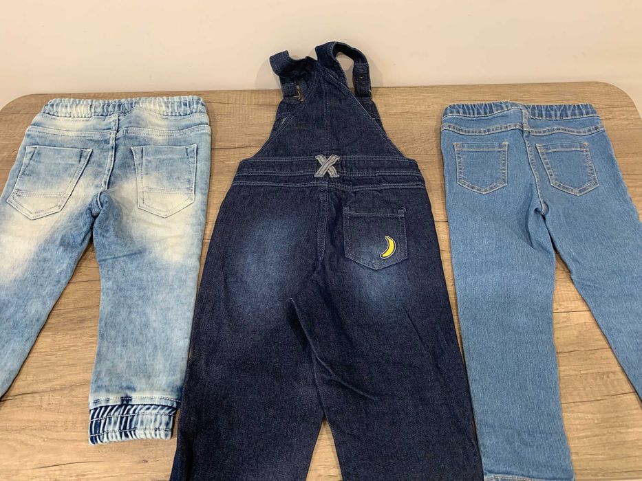 Zestaw 9 spodni (3 x jeans), r. 92-98
