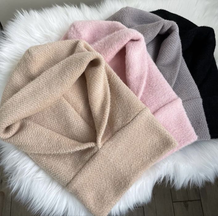 Капор сірий ангоровий