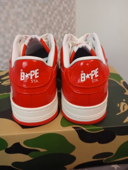 A Bathing Ape Red White Low