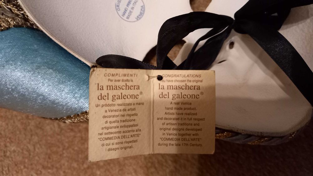 Maska wenecka oryginalna naturalnych rozmiarów