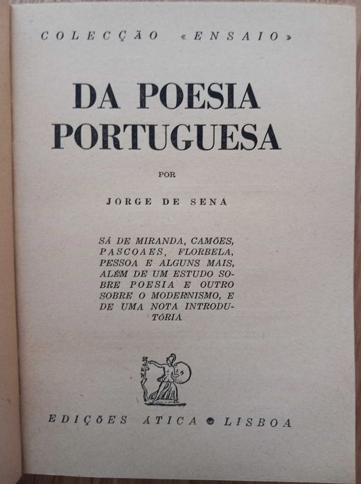 Da Poesia Portuguesa - Jorge de Sena - 1ªEdição