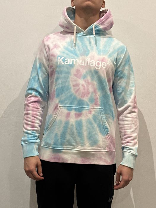 Kamuflage bluza z kapturem z nadrukiem niebieska