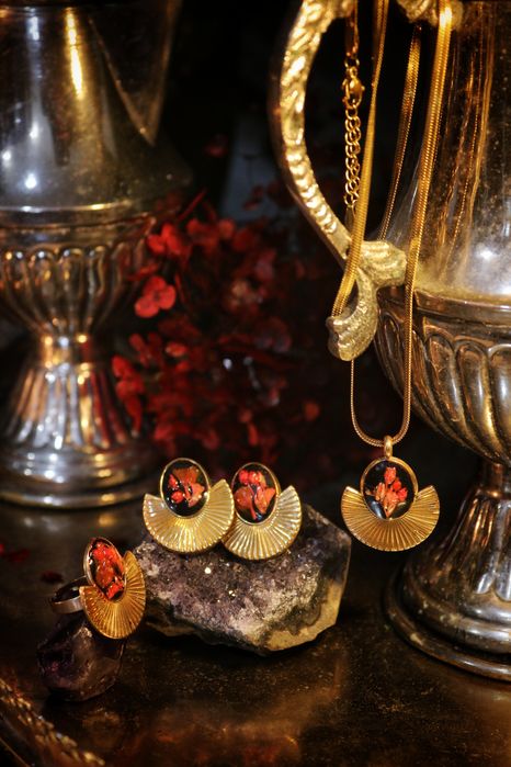 Bíojoia Kit Sempre Vivas ( Colar , Anel, Brincos)