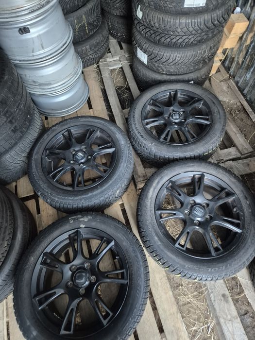 4x Alufelgi 16" 5x112 Czarne + Pirelli Snowcontrol 205/55/16