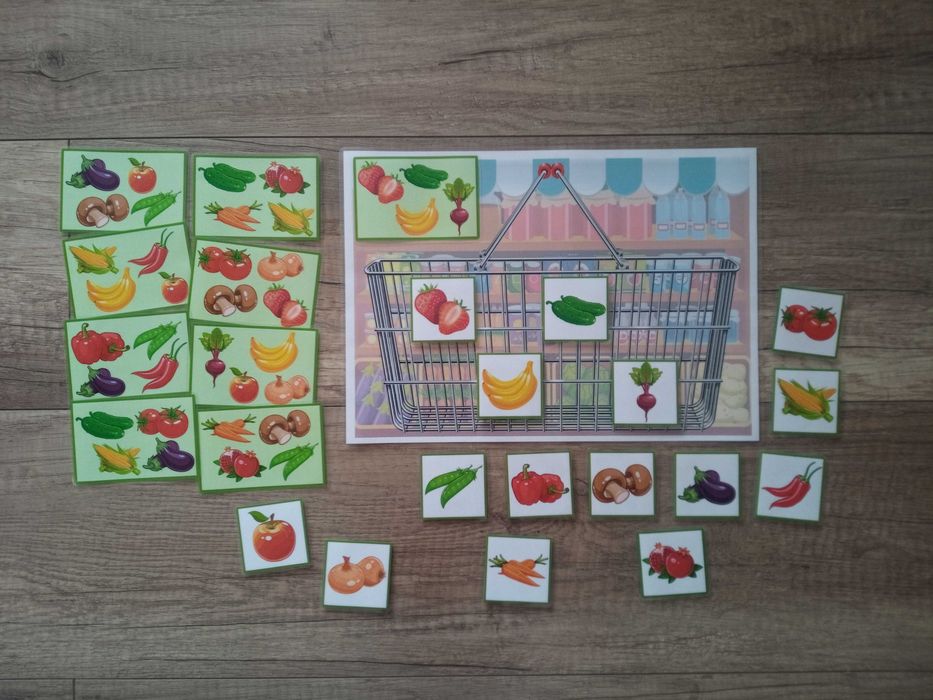 Układanka lewopółkulowa - zakupy. Montessori