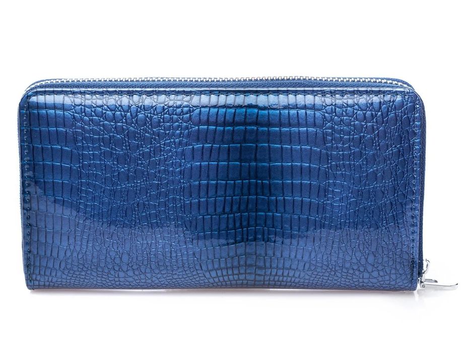 portfel damski lakierowany piórnik z paseczkiem na nadgarstek