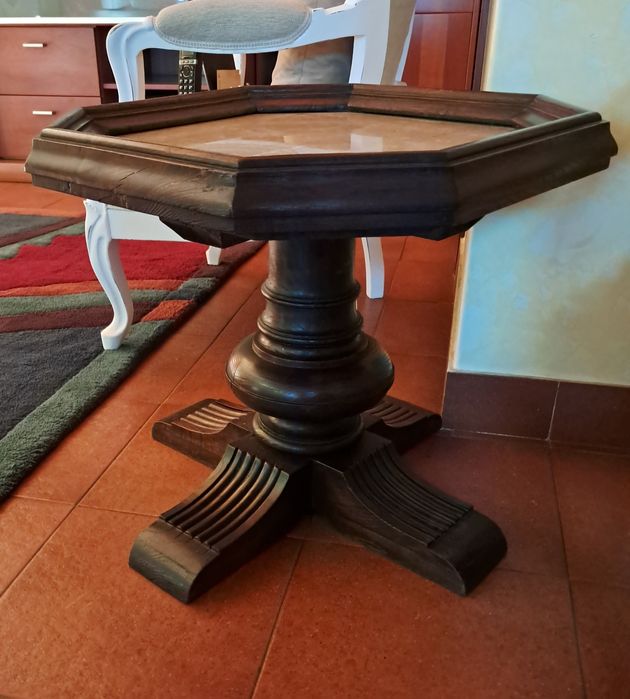 Mesa Apoio Octogonal Madeira Maciça