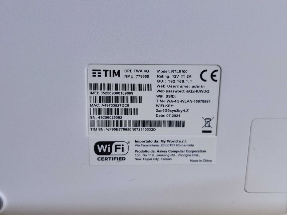 600mbps 4G+ Askey RTL 6100 Cat.11/12 Router SIM