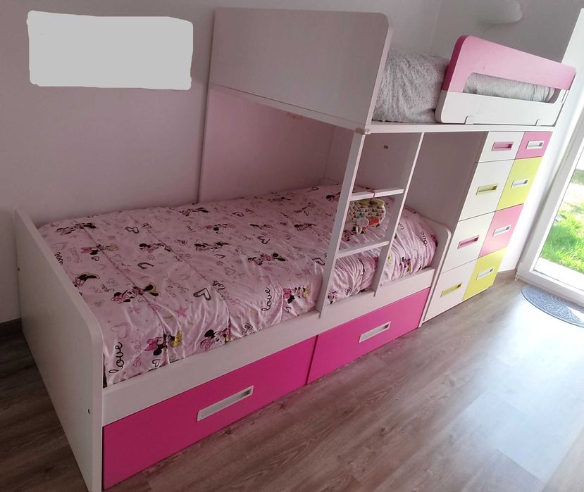 Beliche com 2 camas, 2 gavetões e 8 gavetas